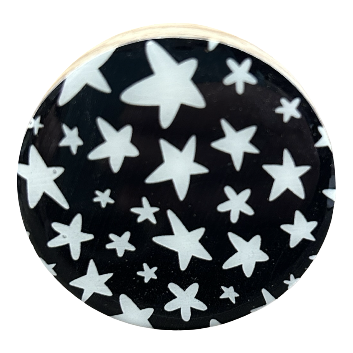 Black with White Stars Cabinet Door Knobs
