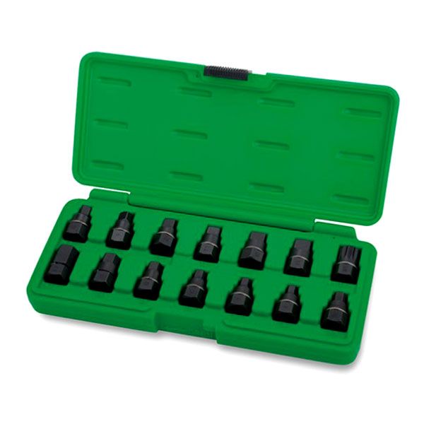 Toptul 14 Piece Master Oil Drain Plug Key Tool Set