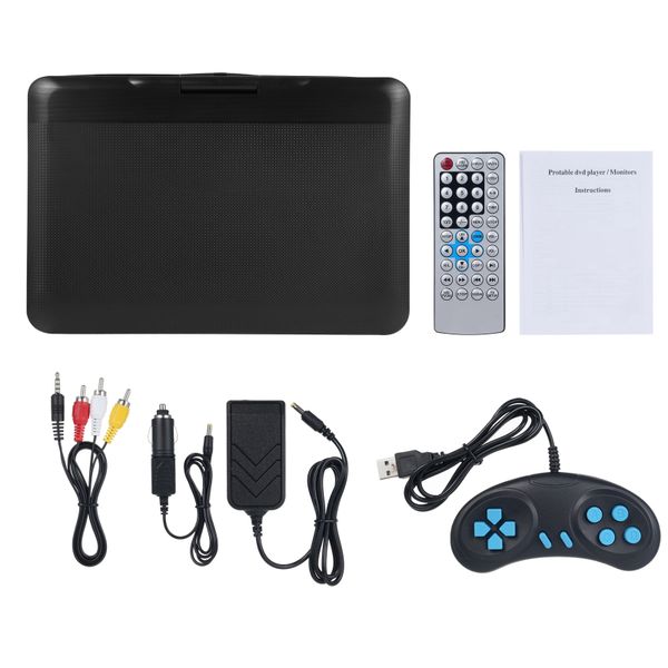 Portable DVD Player 9.8" 270 Rotatable HD Screen Game Battery