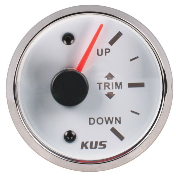 Kus Vertical Trim Gauge for Boats - 52mm (White)