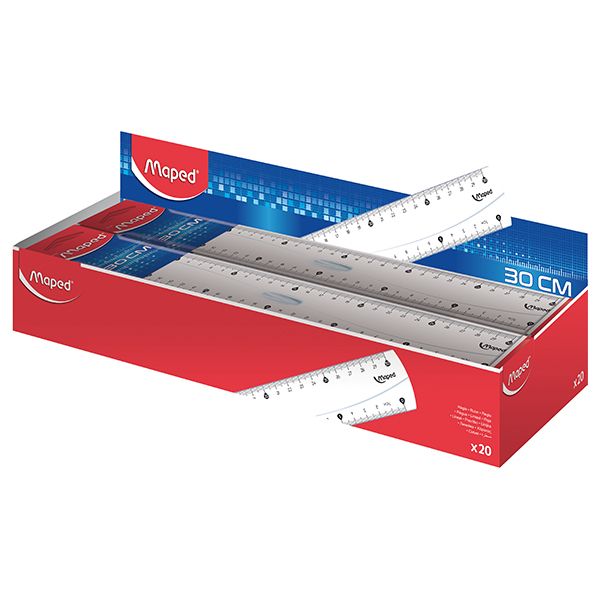 Maped Essential 30cm Ruler with Grip - Box of 20