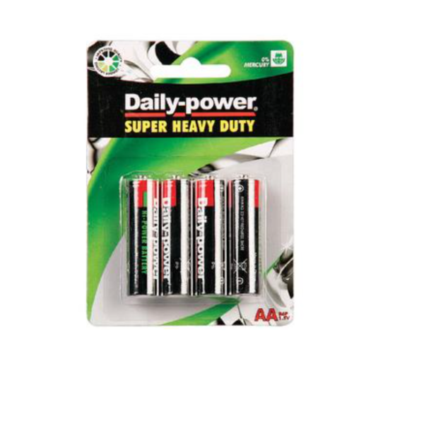 Daily Power - 4 Pack Heavy Duty AA Batteries- Pack Of 3