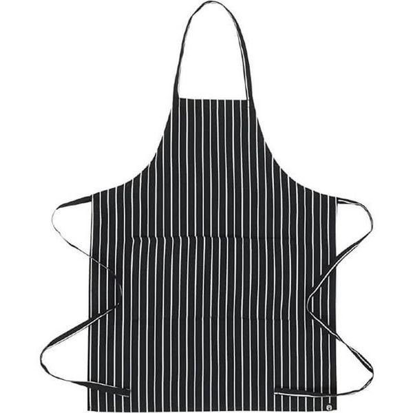 Chefs Uniform - Bib Apron - Black Chalk Stripe