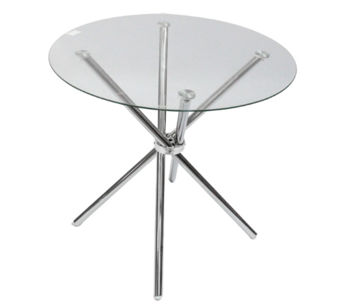 Rafaella Round Glass Top Dining Table - Light Grey