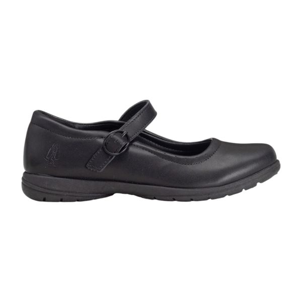 Hush Puppies Scala Girls Mary Jane Buckle Black Action Leather School Shoes