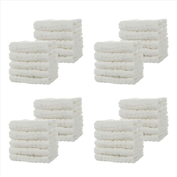 Baby Muslin Bath Towels 40Piece Cotton Baby Face Towel White