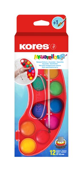 Kores Akuarellos Watercolour Paints, 12 Assorted Colours
