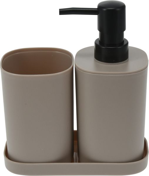 Bathroom Solutions Polypropylene 3 Piece Bathroom Accessory Set