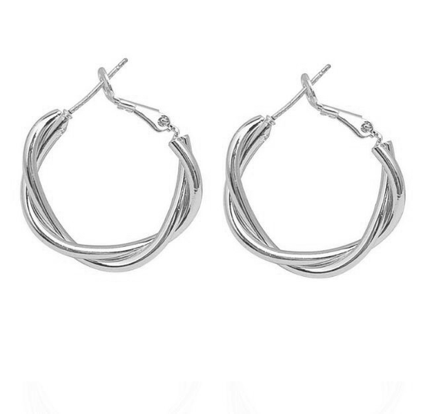 Twist 'n' Shout Hoop Earrings - 22mm Awesomeness in Silver! Gold Rosegold