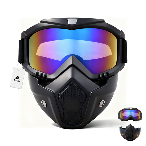 Topika - Tactical Mask, Airsoft Paintball Mask with Detachable Goggles