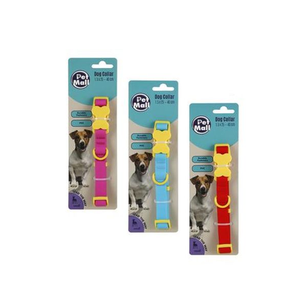 Pet PVC Dog Collar 1.5X25-40CM (3-Pack)