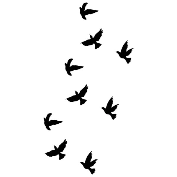 Mini Flying Birds Temporary Tattoo Set - Black