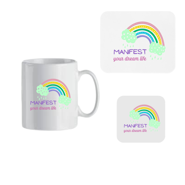 Mug, Coaster and Mouse Pad Combo - Manifest Your Dream
