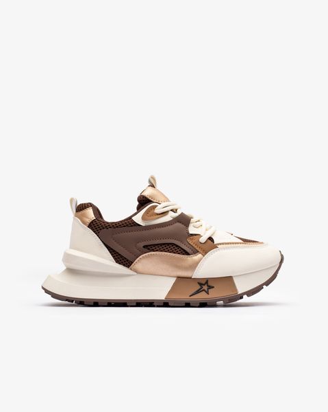 Soviet Ladies Sade Brown Lace up platform sneaker