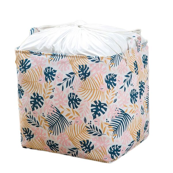 Large Capacity Foldable &amp; Portable Laundry Storage Basket-Light Leaf Design