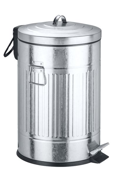 Wenko - 20l Pedal Bin - New York Retro Style - Easy Close - Silver