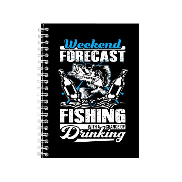 Fishing Weekend Forecast Notebook Fishing Gift Idea A4 Notepad 127