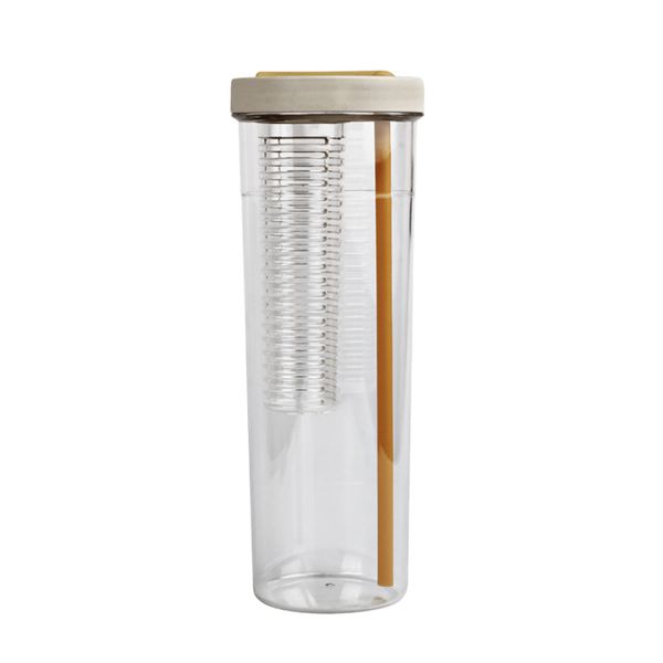 750ml Transparent Travel Infuser Water Bottle With Foldable Straw