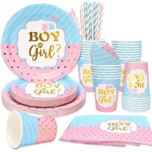 150PCS Baby Shower Party Supplies Gender Reveal Party Supplies
