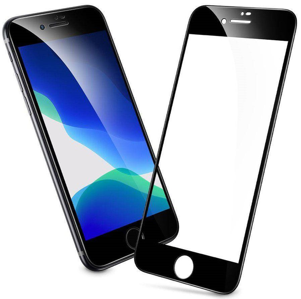 9D Tempered Glass 9H Screen Protector - iPhone SE - Black