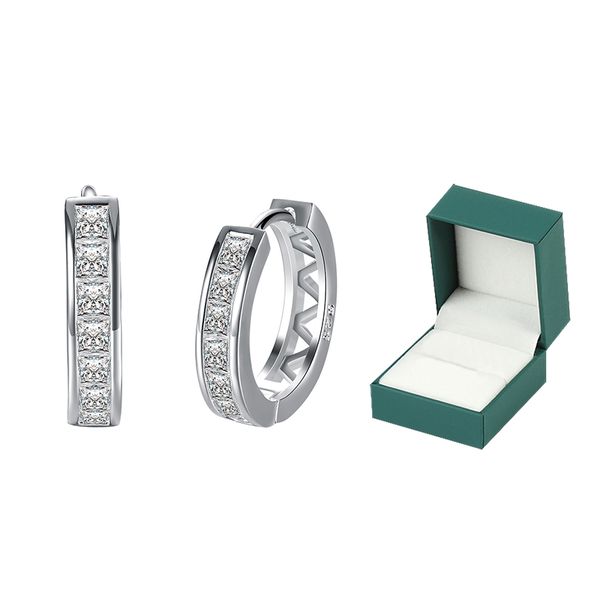 Jacaranda Cubic Zirconia Hoop Earrings With Gift Box