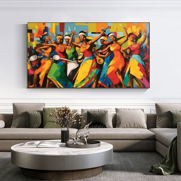Canvas Wall Decor - Vibrant Township Rhythm - 0376