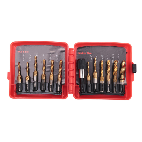 13Pcs Sae And Metric Tap Bits Kit