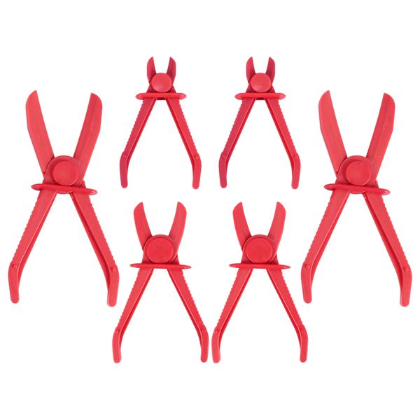 6 Pack Line Clamps Pinch Pliers For Brake Hoses Radiator Hoses Red