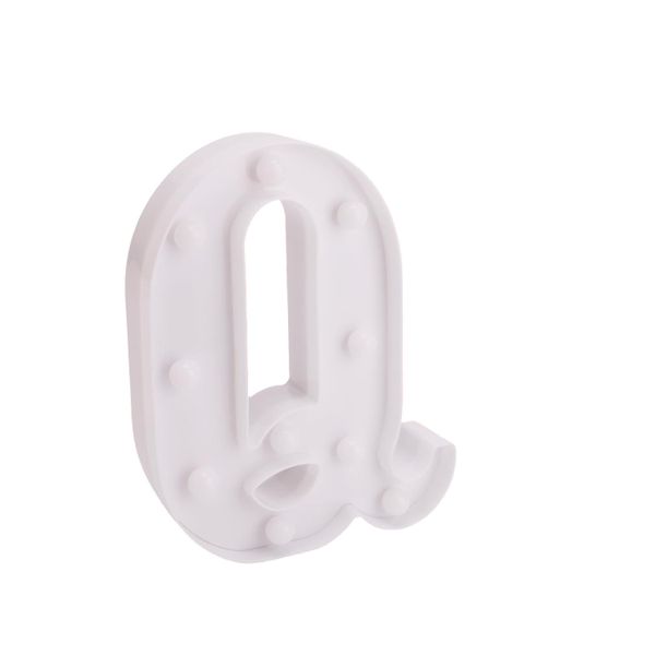 White Plastic Wall Mount 22 cm LED Letter Q