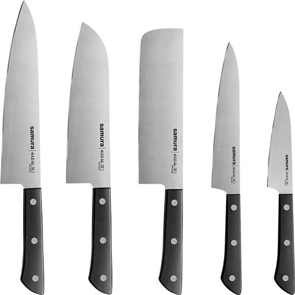 Samura Japanese Steel Harakiri Kitchen Knife Set of 5, High Carbon
