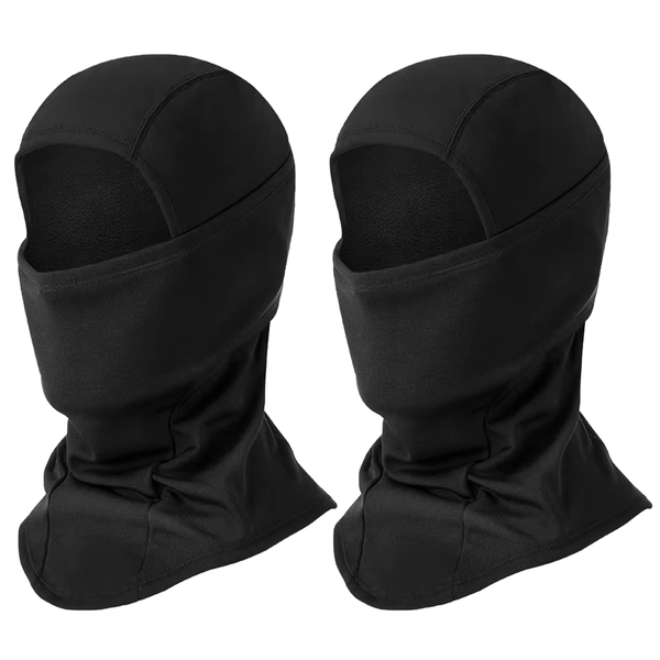 2 Pack Winter Balaclava - Black Thermal Face Mask for Cold Weather