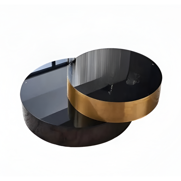 Elegant Round Marble Coffe Table With Rotating Round Ceramic Top