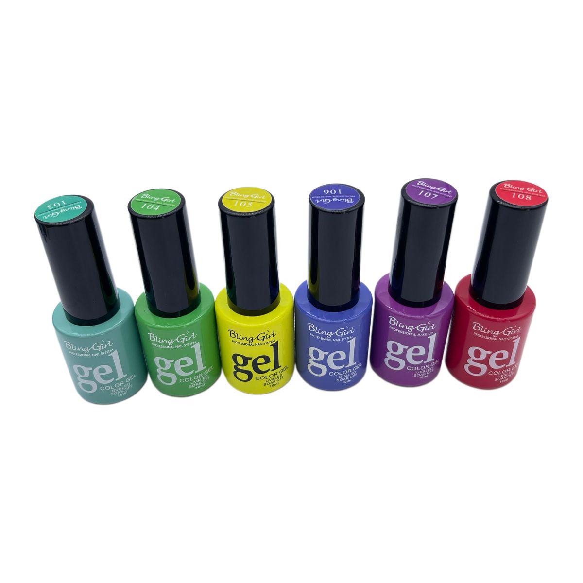 Bling Girl UV/LED Gel Nail Polish 6Colour Kit #103-108 | Buy Online in ...
