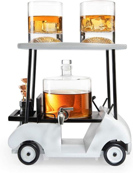The Wine Savant Golf Decanter and Whiskey Glasses