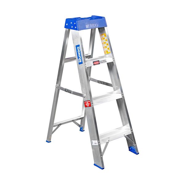 Mundo - 4 Step Single Sided Medium A-Frame Ladder Aluminium