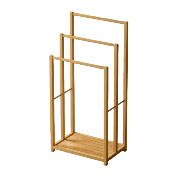 Bamboo Bathroom Freestanding Sheet Towel Rack
