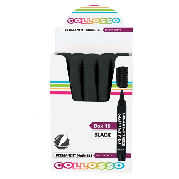 Collosso Permanent Markers Black - Box of 10