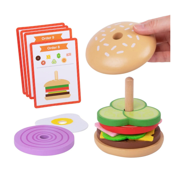 TookyToy - Making A Burger - Stacking &amp; Sequencing Activity Toy