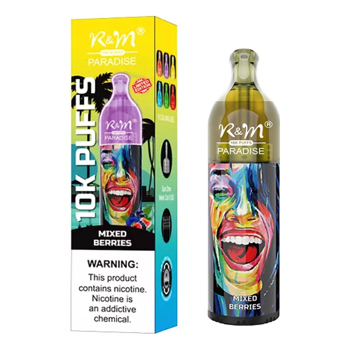 10K Puffs Rechargeable Disposable Vape 17ml 5 Salt Nic Mixed Berries