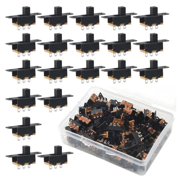 100PCS 0.5A 50V DC 3 Pin On/Off 2 Position Panel Mount Micro Slide Switch