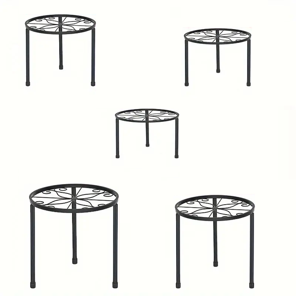 Garden Decor 5pcs Indoor &amp; Outdoor Metal Plant Stands Holders