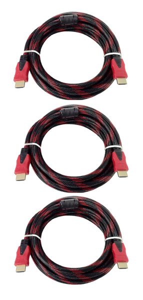 Premium HDMI Cable - Braided HDMI to HDMI Cable 3m - Pack of 3