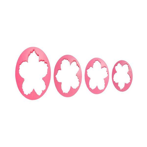 Set Of 4 Pcs Peony Flowers Petals Mold Cutter Cake Decorating Tools - Pink