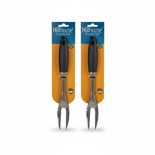Hillhouse Stainless Steel Carving Fork with Black Handle - 2 Pack