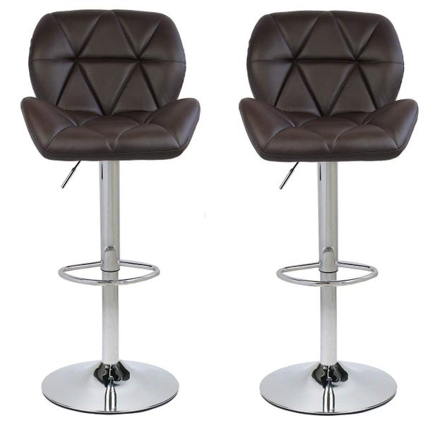 Diamond Padded Bar Kitchen Stool Chairs - Set of 2