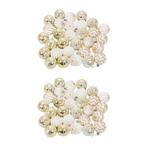 30Pcs Christmas Tree Decor High Qulity White Gold Ball Ornament