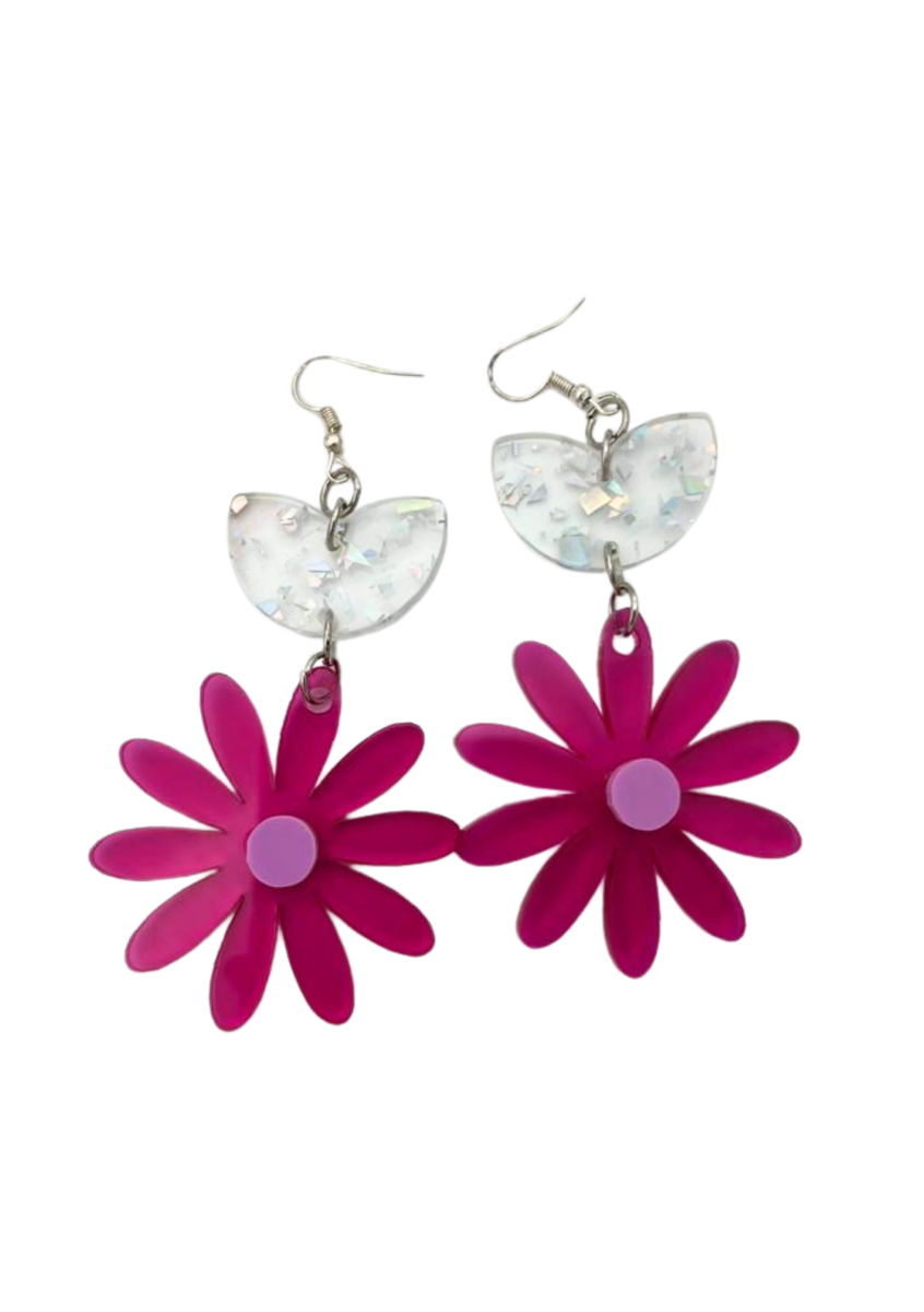 Love & Sparkles Daisy Acrylic Drop Earrings | Shop Today. Get it ...