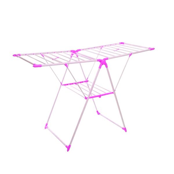 Folding Laundry Drying Rack - Clothes Stand with Multiple Hanging - Grey