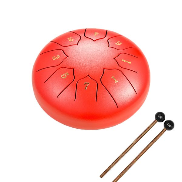 Carbon Steel Tongue Drum 8 Notes Chakra Tank Drum Percussion Instrument