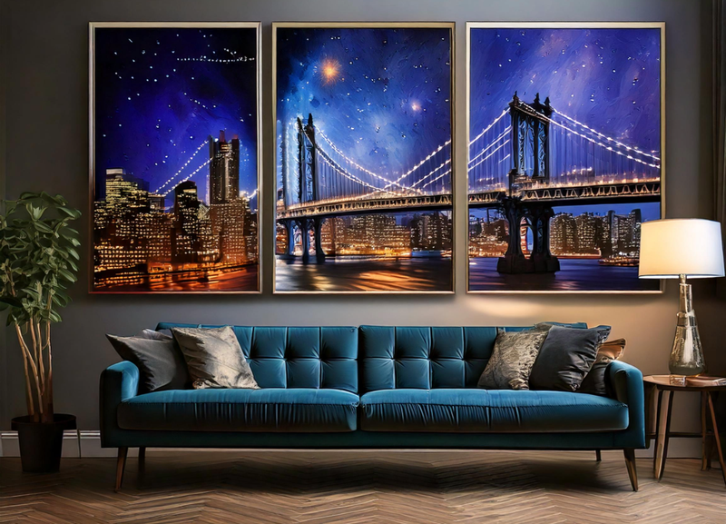 Rootedart Canvas Home Decor Wall Art - Manhattan Bridge 1